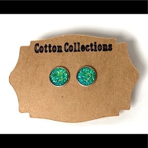 12mm druzy stub sea glass